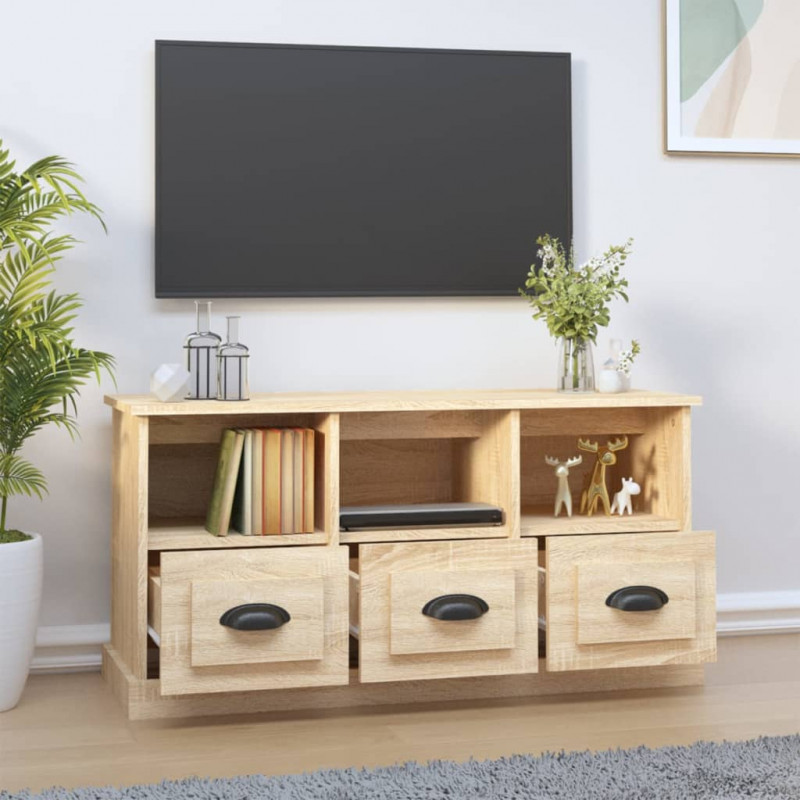 Szafka pod TV, dąb sonoma, 100x35x50cm, materiał drewnopochodny