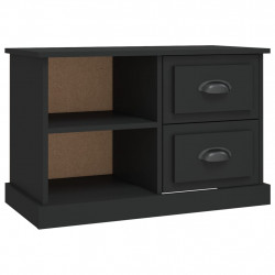 Szafka pod TV, czarna, 73x35,5x47,5 cm, materiał drewnopochodny