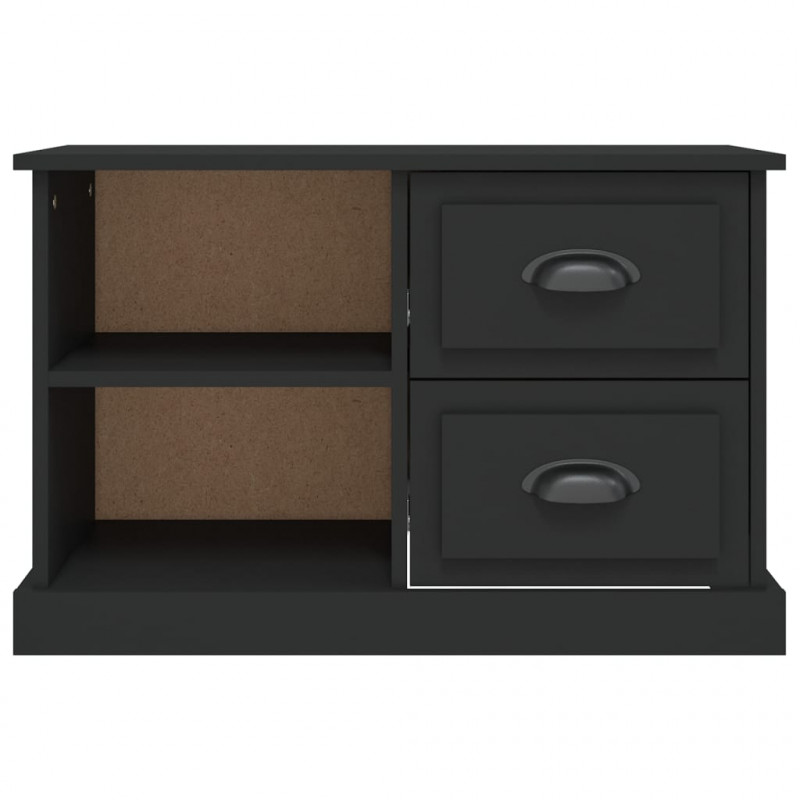 Szafka pod TV, czarna, 73x35,5x47,5 cm, materiał drewnopochodny