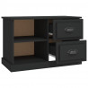 Szafka pod TV, czarna, 73x35,5x47,5 cm, materiał drewnopochodny