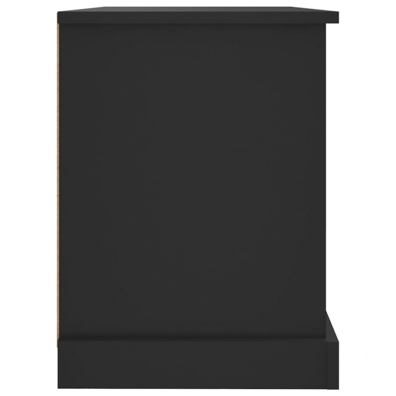 Szafka pod TV, czarna, 73x35,5x47,5 cm, materiał drewnopochodny