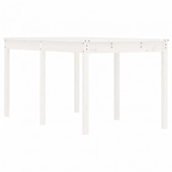 Stół ogrodowy, biały, 159,5x82,5x76 cm, lite drewno sosnowe