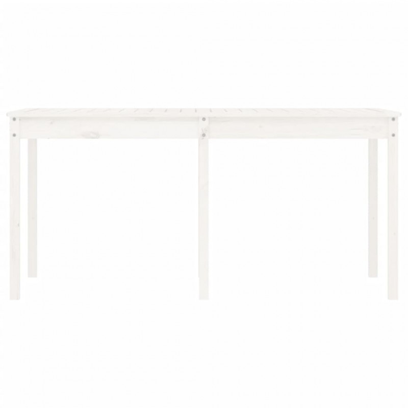 Stół ogrodowy, biały, 159,5x82,5x76 cm, lite drewno sosnowe