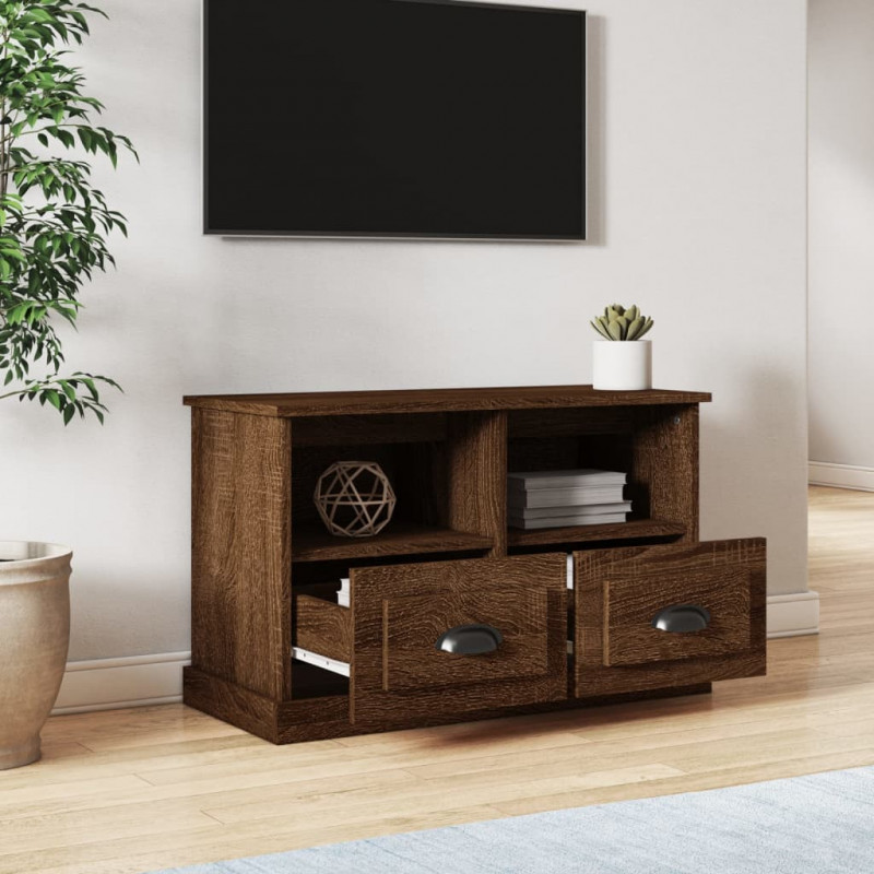 Szafka pod TV, brązowy dąb, 80x35x50cm, materiał drewnopochodny