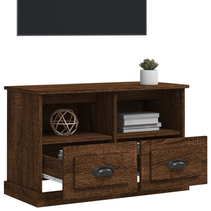 Szafka pod TV, brązowy dąb, 80x35x50cm, materiał drewnopochodny