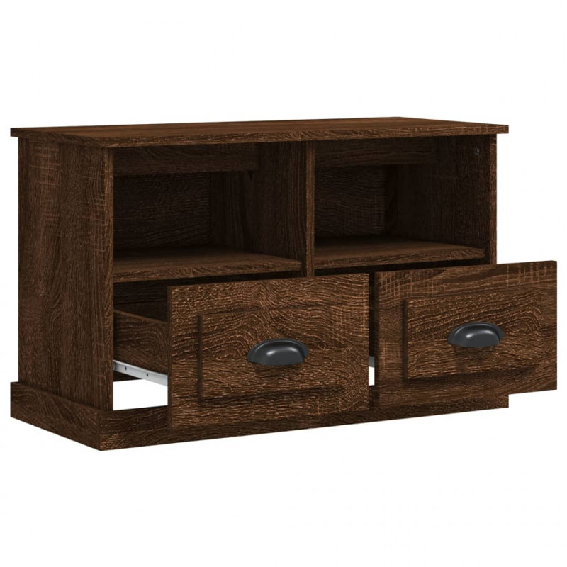 Szafka pod TV, brązowy dąb, 80x35x50cm, materiał drewnopochodny