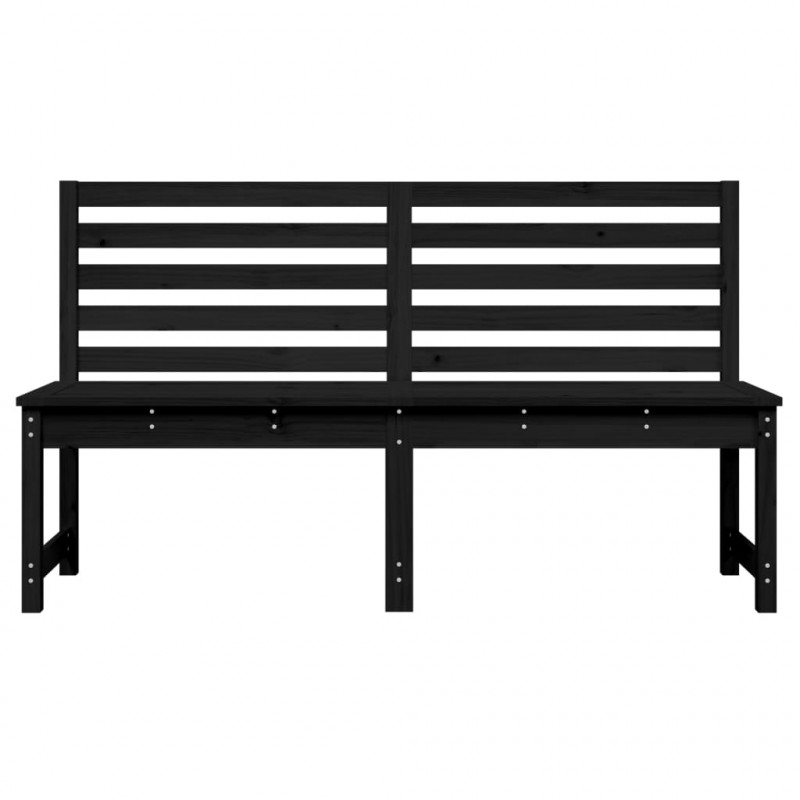 Ławka ogrodowa, czarna, 157,5 cm, lite drewno sosnowe
