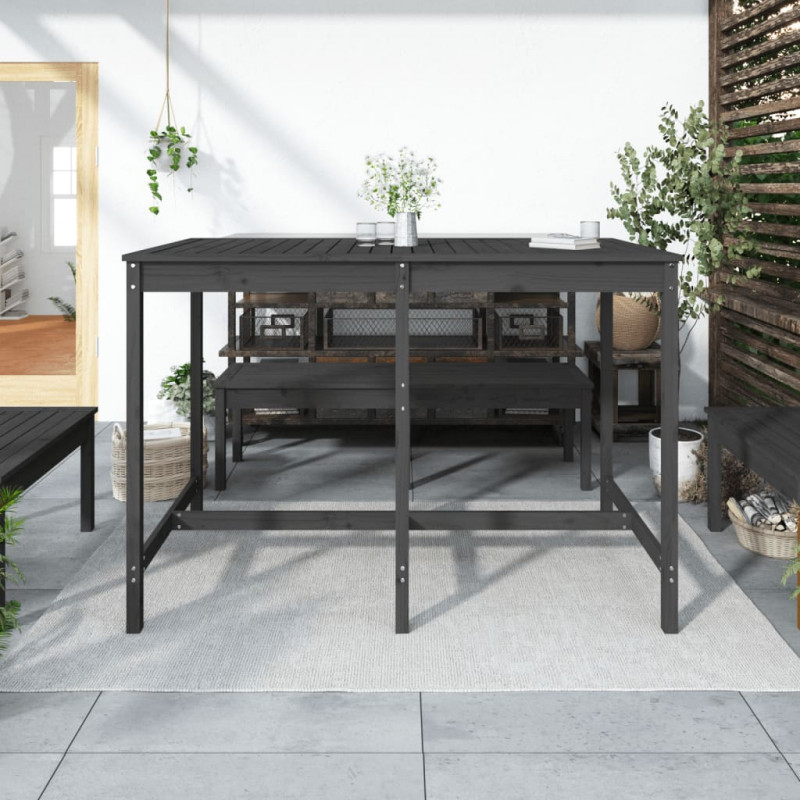 Stolik ogrodowy, szary, 159,5x82,5x110 cm, lite drewno sosnowe