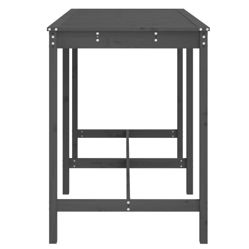 Stolik ogrodowy, szary, 159,5x82,5x110 cm, lite drewno sosnowe