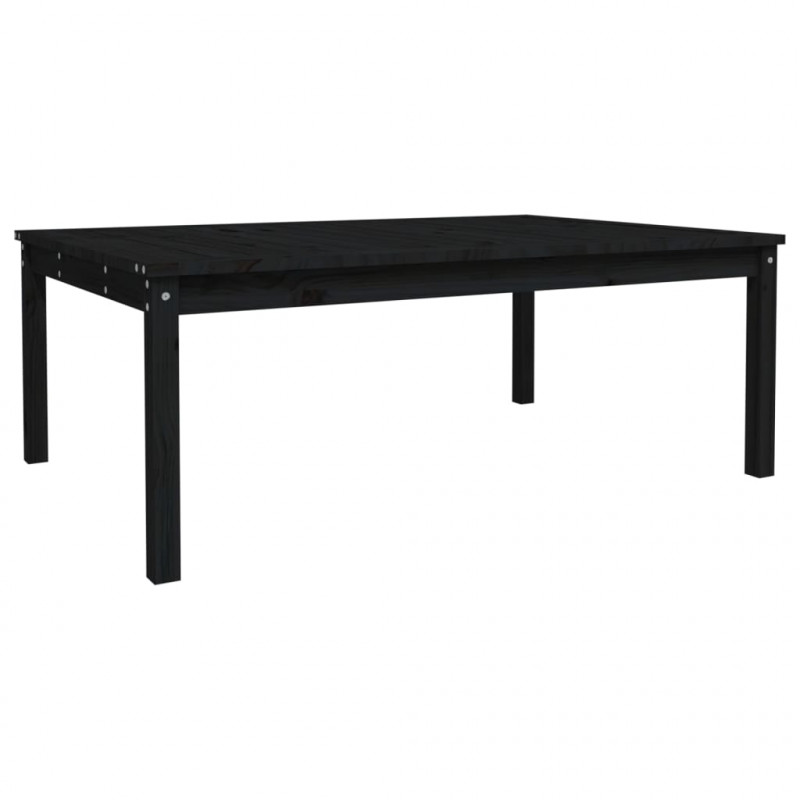 Stolik ogrodowy, czarny, 121x82,5x45 cm, lite drewno sosnowe