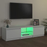 Szafka pod TV z oświetleniem LED, biała, 140 x 40 x 35,5 cm