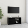 Szafka pod telewizor, czarna, 80x31x39 cm, lite drewno sosnowe