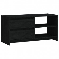Szafka pod telewizor, czarna, 80x31x39 cm, lite drewno sosnowe