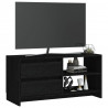 Szafka pod telewizor, czarna, 80x31x39 cm, lite drewno sosnowe