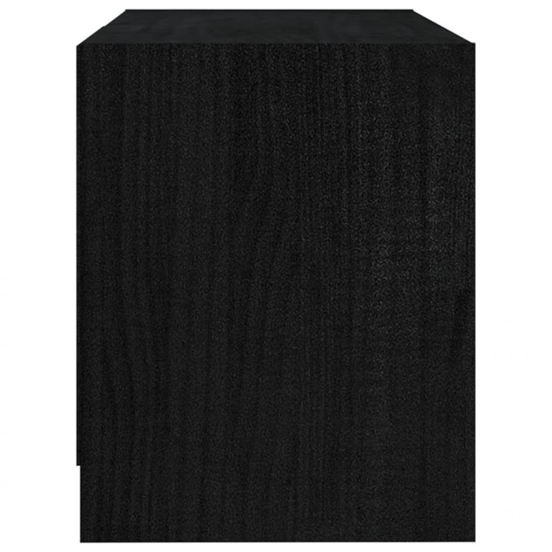 Szafka pod telewizor, czarna, 80x31x39 cm, lite drewno sosnowe