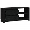 Szafka pod telewizor, czarna, 80x31x39 cm, lite drewno sosnowe