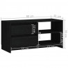 Szafka pod telewizor, czarna, 80x31x39 cm, lite drewno sosnowe