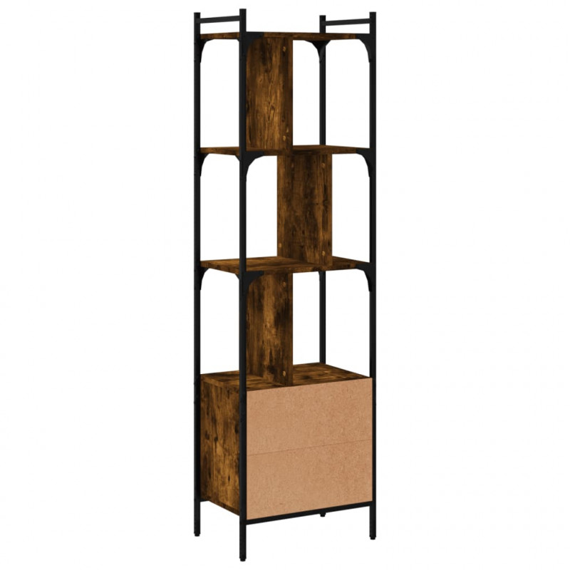Biblioteczka z drzwiczkami, przydymiony dąb, 44,5x30x154,5 cm
