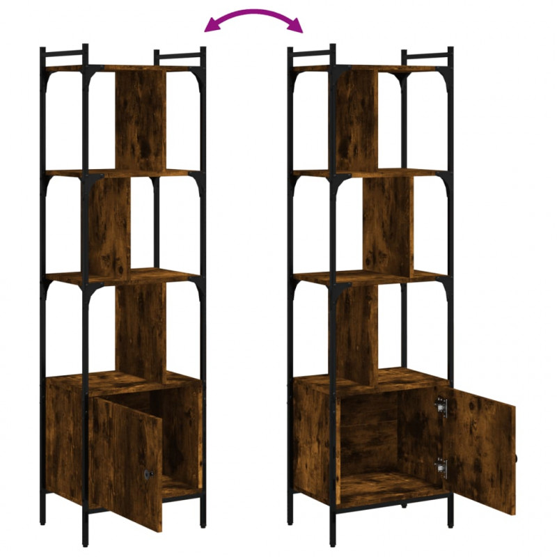 Biblioteczka z drzwiczkami, przydymiony dąb, 44,5x30x154,5 cm