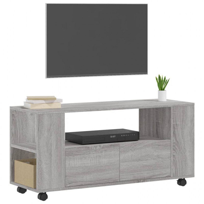 Szafka pod TV, szary dąb sonoma, 102x34,5x43 cm