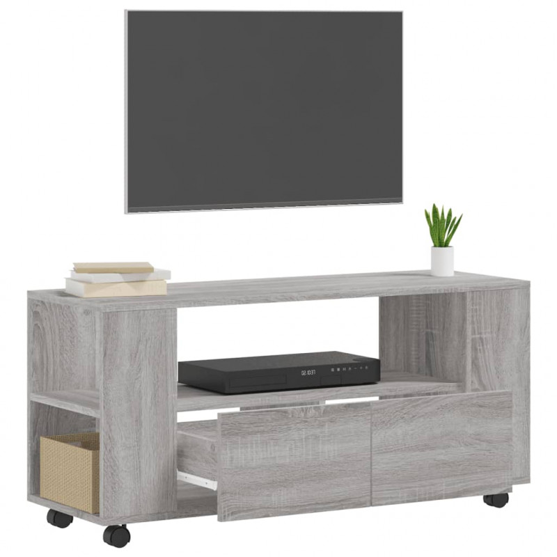 Szafka pod TV, szary dąb sonoma, 102x34,5x43 cm