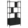 Biblioteczka z drzwiczkami, czarna, 76,5x30x154,5 cm