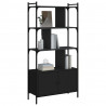 Biblioteczka z drzwiczkami, czarna, 76,5x30x154,5 cm