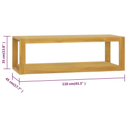 Łazienkowa półka ścienna, 110x45x35 cm, lite drewno tekowe