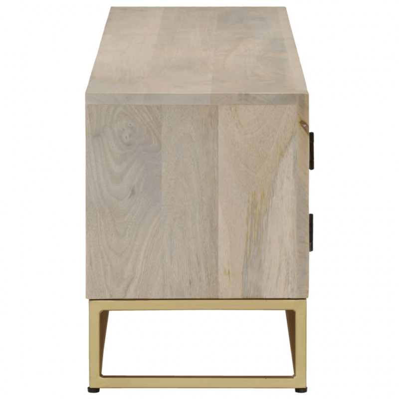 Szafka pod TV, 110x30x40 cm, bielone drewno mango