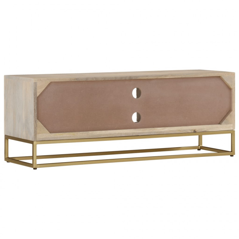 Szafka pod TV, 110x30x40 cm, bielone drewno mango