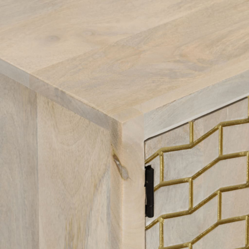 Szafka pod TV, 110x30x40 cm, bielone drewno mango