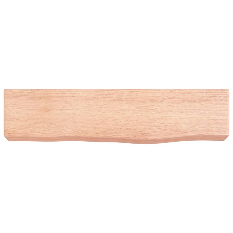 Półka, jasnobrązowa, 40x10x6 cm, lakierowane lite drewno dębowe