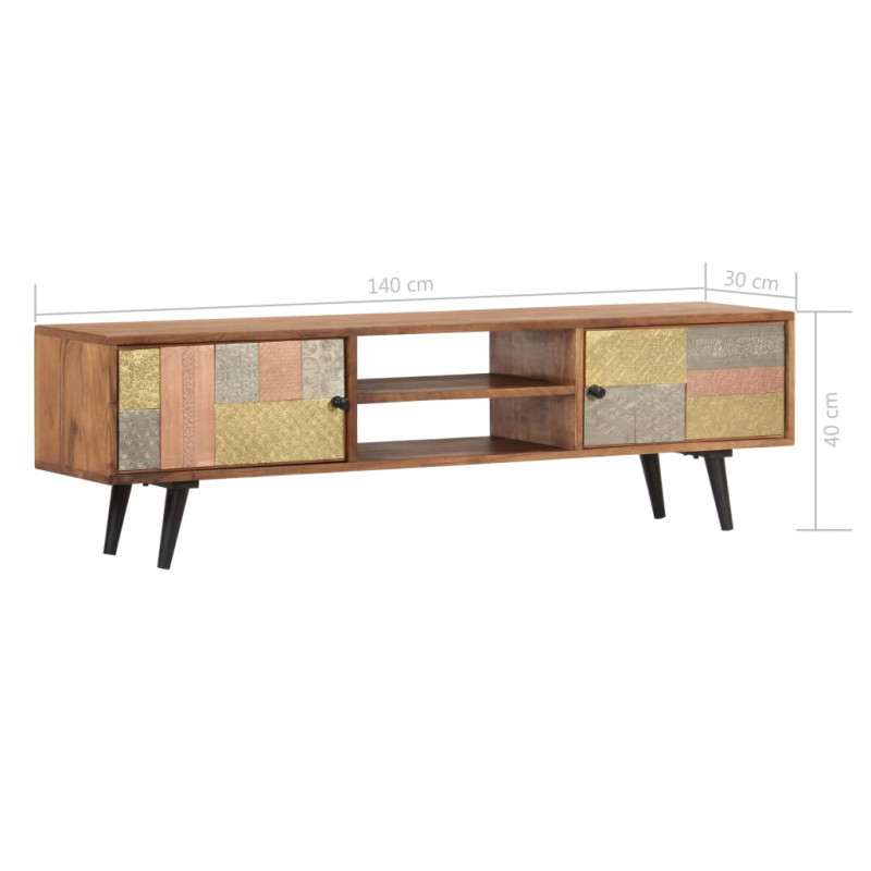 Szafka pod TV, 140x30x40 cm, lite drewno akacjowe