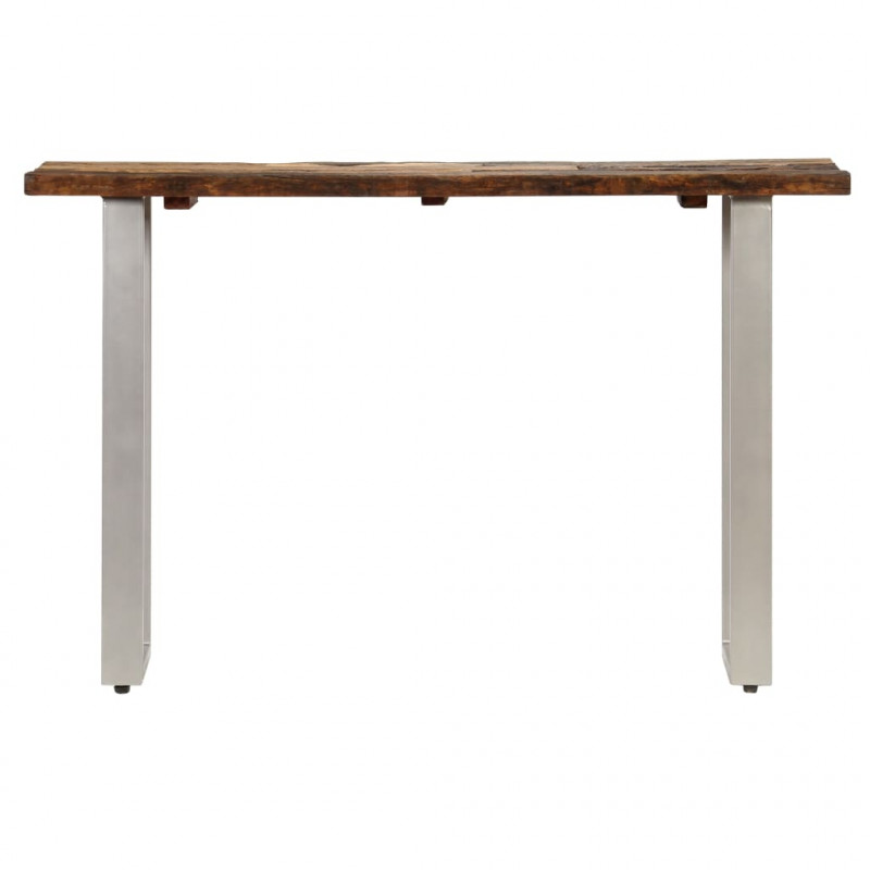 Stolik konsola, drewno z odzysku i stal, 120 x 35 x 76 cm