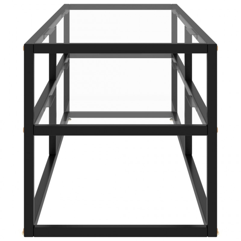 Szafka pod telewizor, czarna z hartowanym szkłem, 120x40x40 cm