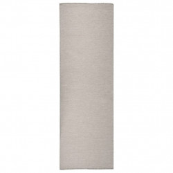 Dywan zewnętrzny o płaskim splocie, 80x250 cm, taupe