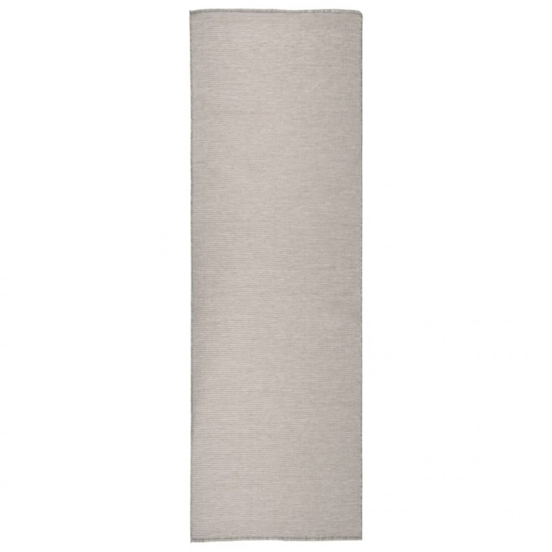 Dywan zewnętrzny o płaskim splocie, 80x250 cm, taupe