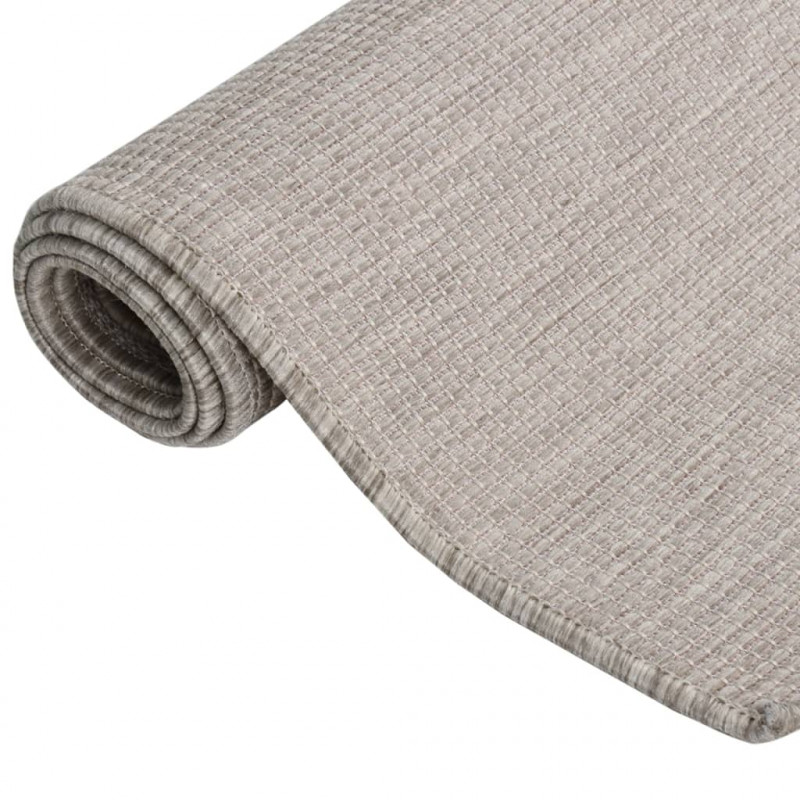 Dywan zewnętrzny o płaskim splocie, 80x250 cm, taupe