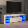 Szafka TV z oświetleniem LED, biel z połyskiem, 140x36,5x40 cm