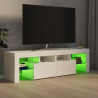Szafka TV z oświetleniem LED, biel z połyskiem, 140x36,5x40 cm