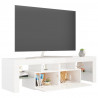 Szafka TV z oświetleniem LED, biel z połyskiem, 140x36,5x40 cm