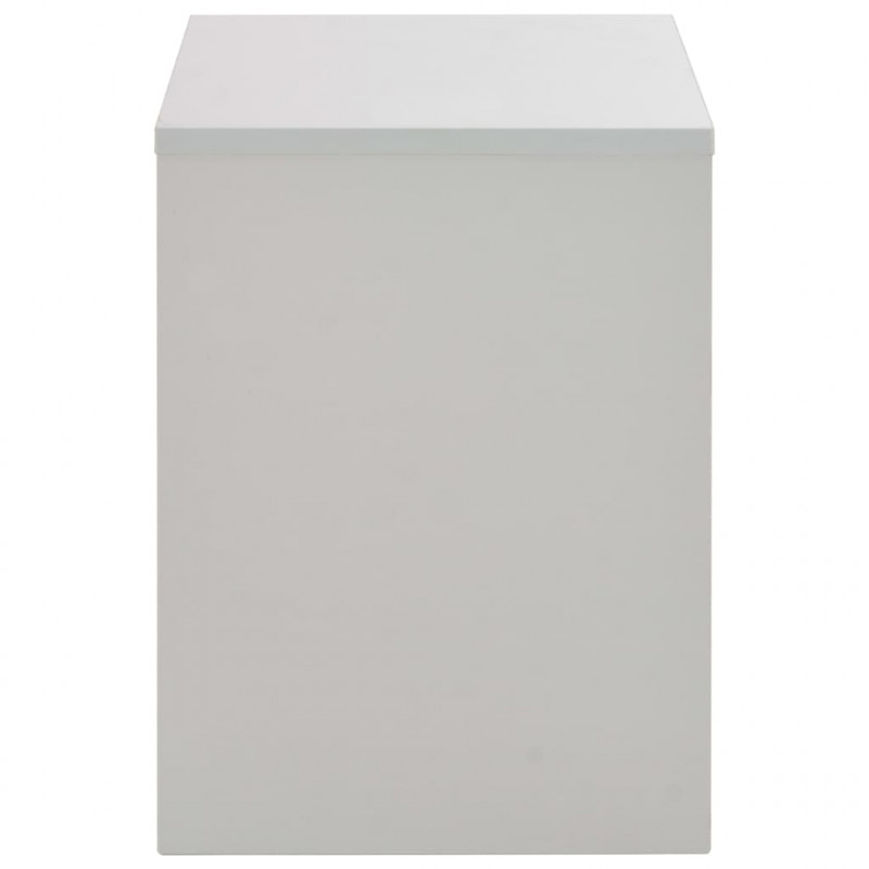 Toaletka z lustrem i stołkiem, szara, 104 x 45 x 131 cm