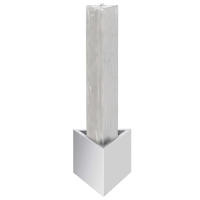 Fontanna ogrodowa, srebrna, 37,7x32,6x110 cm, stal nierdzewna