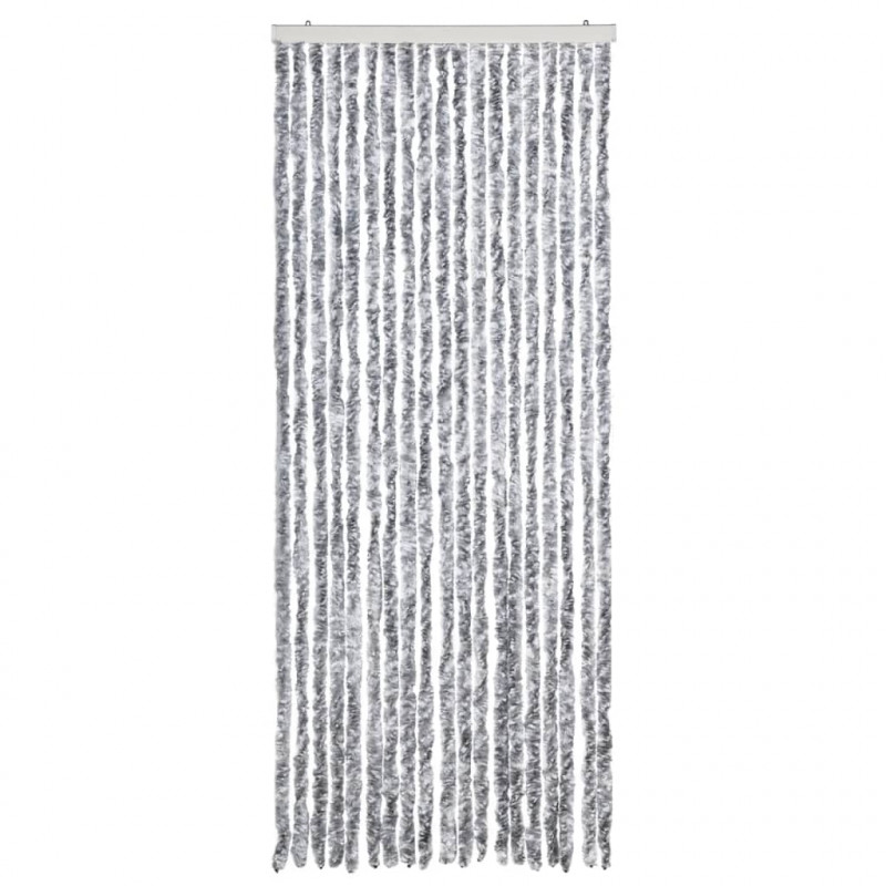 Zasłona na owady, szarość i biel, 56x185 cm, szenil