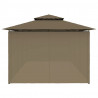 Altana z zasłonami, 600x298x270 cm, kolor taupe, 180 g/m²