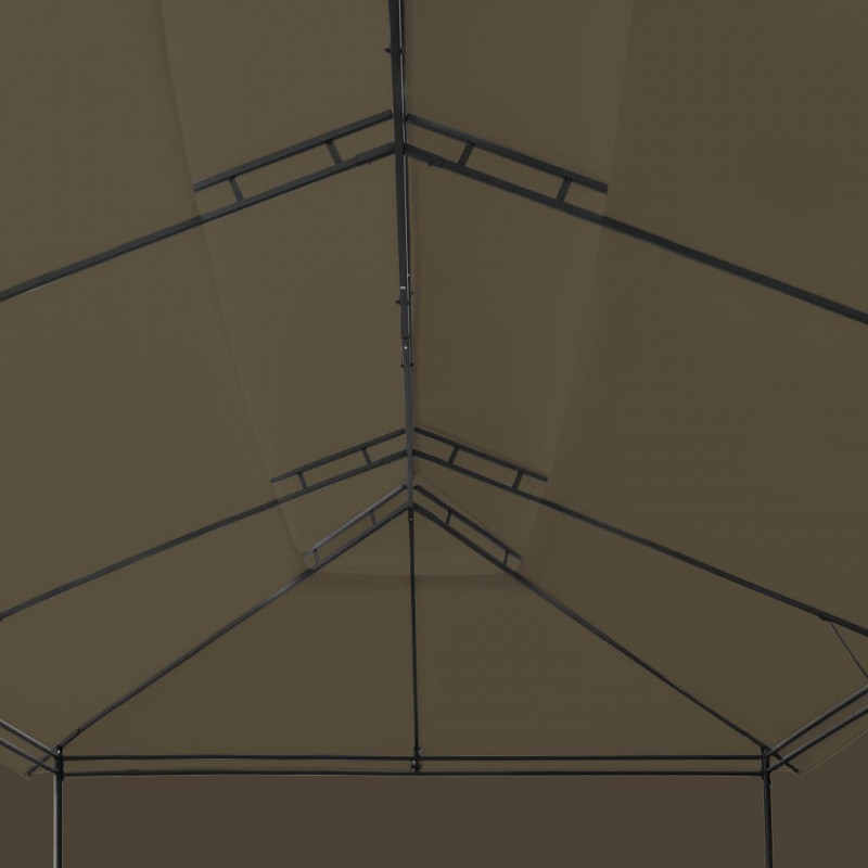 Altana z zasłonami, 600x298x270 cm, kolor taupe, 180 g/m²