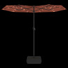 Podwójny parasol ogrodowy z LED, terakota, 316x240 cm