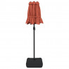 Podwójny parasol ogrodowy z LED, terakota, 316x240 cm