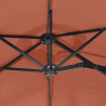 Podwójny parasol ogrodowy z LED, terakota, 316x240 cm