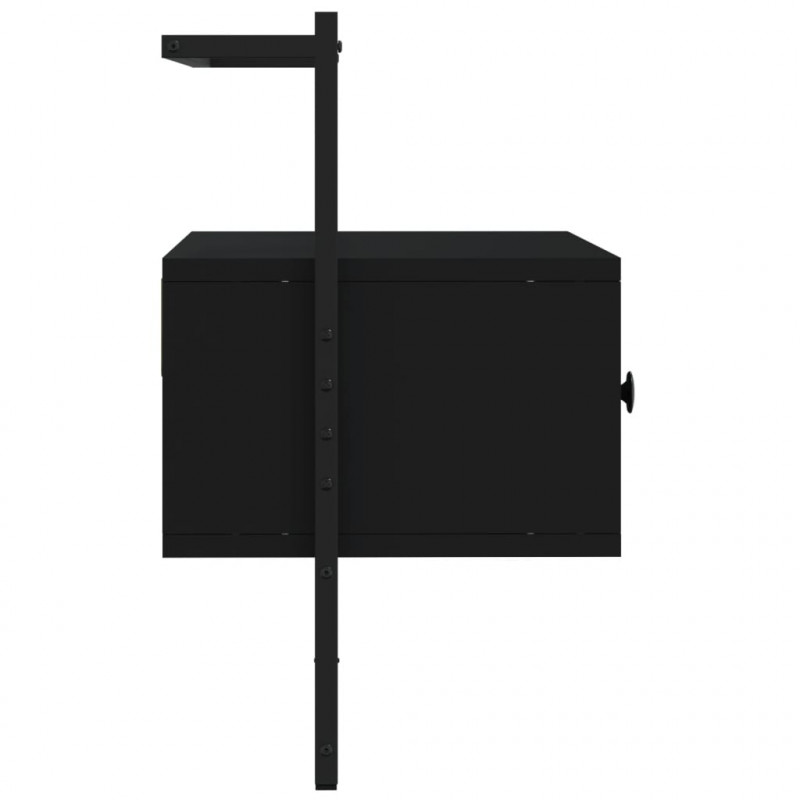 Szafka pod telewizor, ścienna, czarna, 60,5x30x51 cm